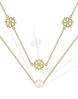 Snowflake Pearl Necklace