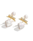 Geometric Pearl Earrings