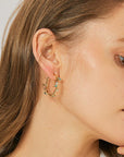 Zirconia Leaves Branch Earrings