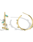 Zirconia Leaves Branch Earrings