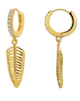 Zirconia Simple Leaves Earrings