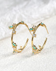 Zirconia Leaves Branch Earrings