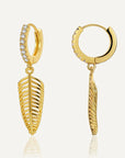 Zirconia Simple Leaves Earrings
