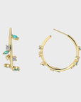 Zirconia Leaves Branch Earrings