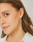 Zirconia Leaves Branch Earrings