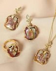 Baroque Three-piece Purple Special-shaped Pearl Necklace